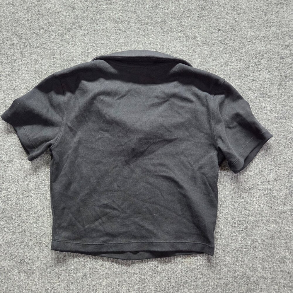 Womens Nike Sportswear Essentials Black Cropped Polo Shirt Small Black - Picture 8 of 11